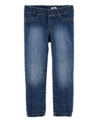 Baby Medium Blue Wash Elastic-Waist Jeggings, image 1 of 4 slides
