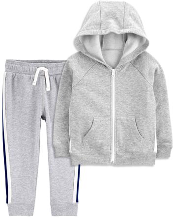 Baby 2-Piece Zip-Up Fleece Hoodie & Pants Set, 