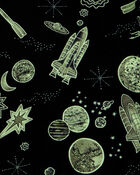 Kid Space Print Snug Fit 4-Piece Pajamas, image 3 of 4 slides