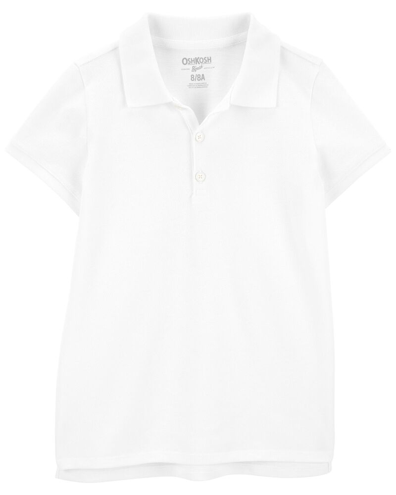 Kid White Piqué Polo Shirt, image 1 of 2 slides