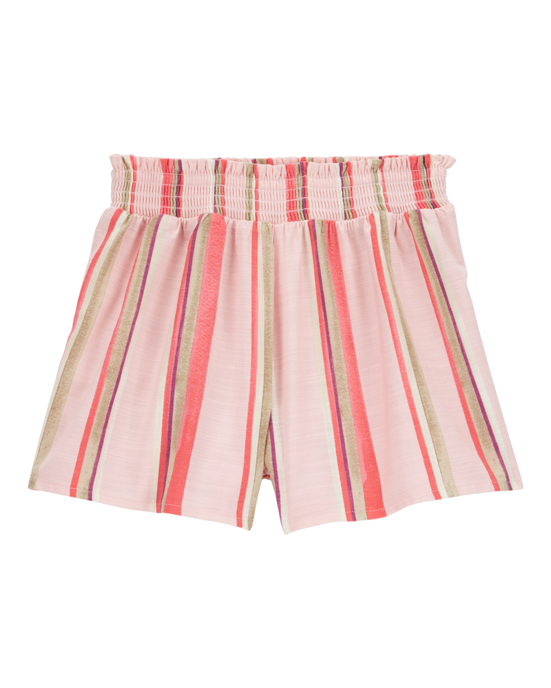 Kid Striped Linen Look-Alike Flowy Pull-On Shorts, image 2 of 4 slides