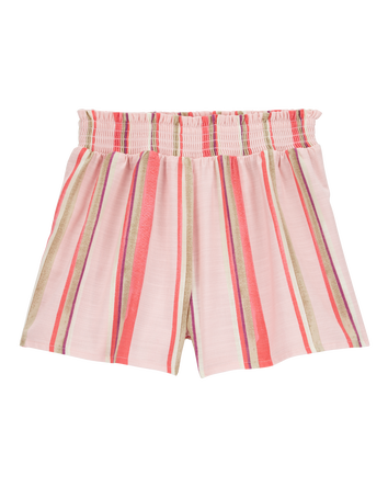 Kid Striped Linen Look-Alike Flowy Pull-On Shorts, 