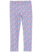 Toddler Floral Print Stretch Leggings, image 2 of 4 slides