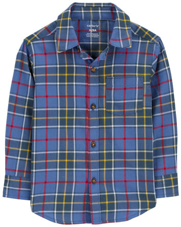 Plaid Button-Front Shirt, 