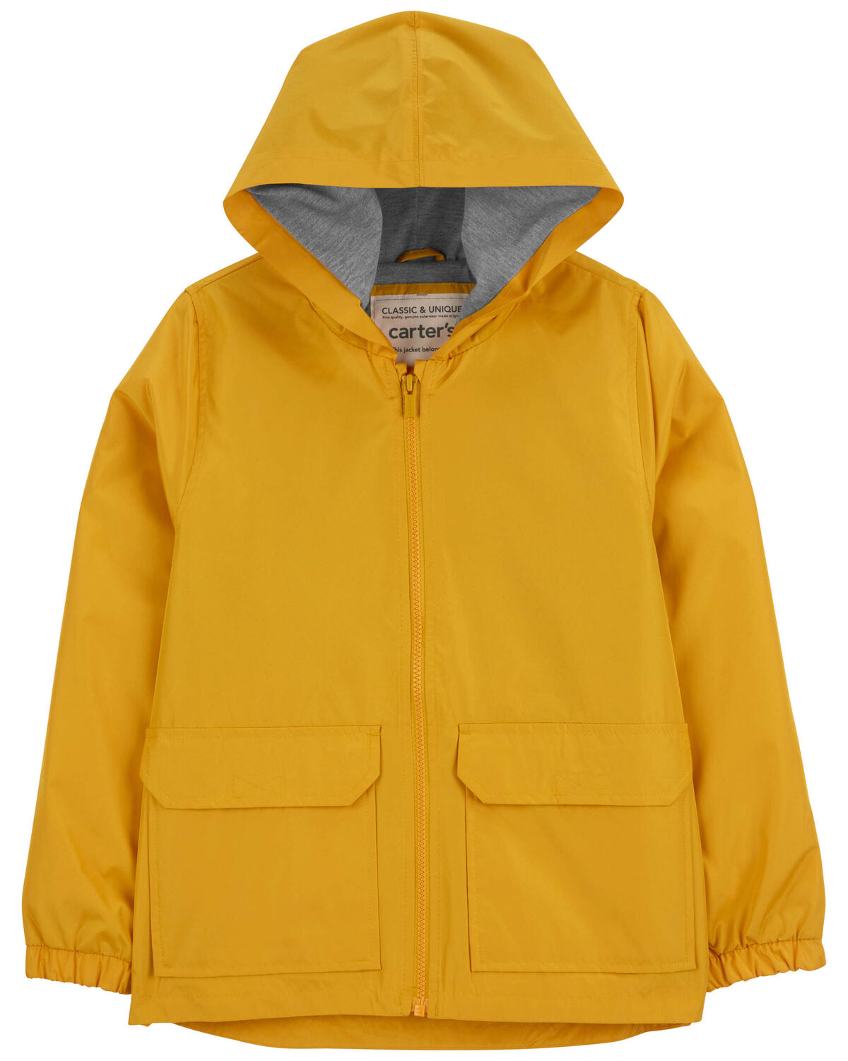 Classic Solid Yellow Kid Rain Jacket