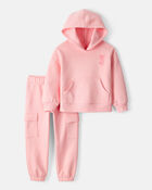 Toddler Girl 2-Piece Ballet Long-Sleeve Hoodie & Pant Set - Pink, image 1 of 8 slides