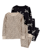 Toddler 4-Piece Leopard Print 100% Snug Fit Cotton Pajamas, image 1 of 3 slides