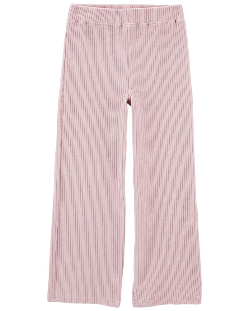Kid Wide-Leg Ribbed Velour Pants, image 1 of 1 slides