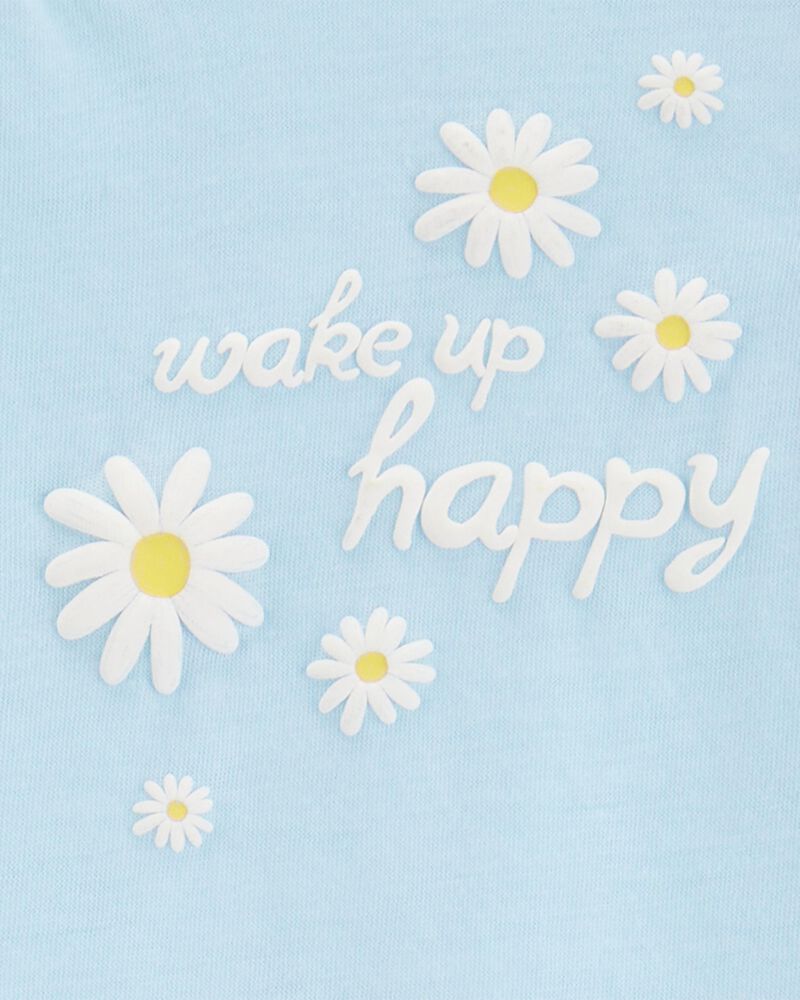 Girls Daisy Loose Fit 2-Piece Pajamas - Blue, image 2 of 3 slides