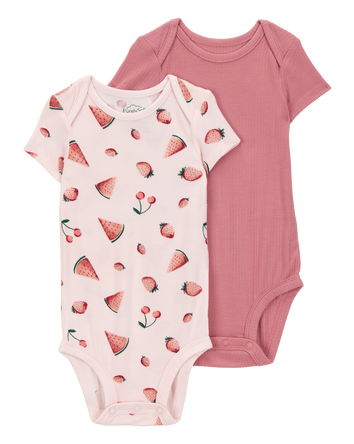 Baby 2-Pack PurelySoft Short-Sleeve Bodysuits, 