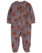 Baby Animal Print 2-Way Zip Cotton Sleep & Play Pajamas, image 1 of 3 slides