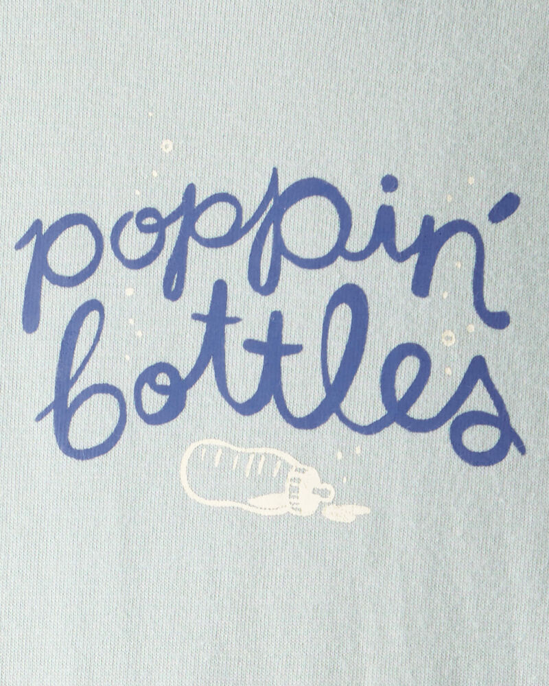 Baby Cotton Long-Sleeve Graphic Bodysuit - Blue, image 2 of 3 slides