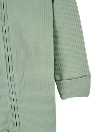 Baby Solid 2-Way Zip PurelySoft Sleep & Play Pajamas - Green, 