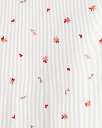 Toddler Girl Floral Print Ruffle Long-Sleeve Top - White, 