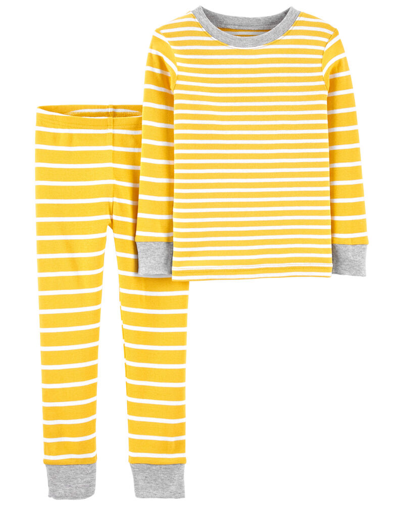 Toddler 2-Piece Striped Snug Fit Cotton Pajamas, image 1 of 3 slides