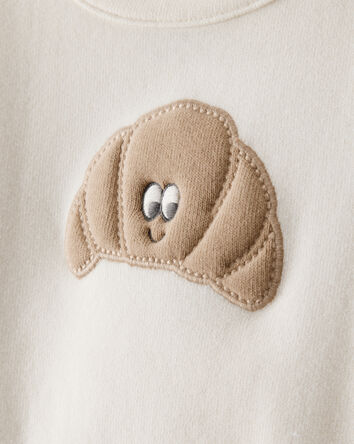 Baby Boy Croissant Long-Sleeve Tee - White, 