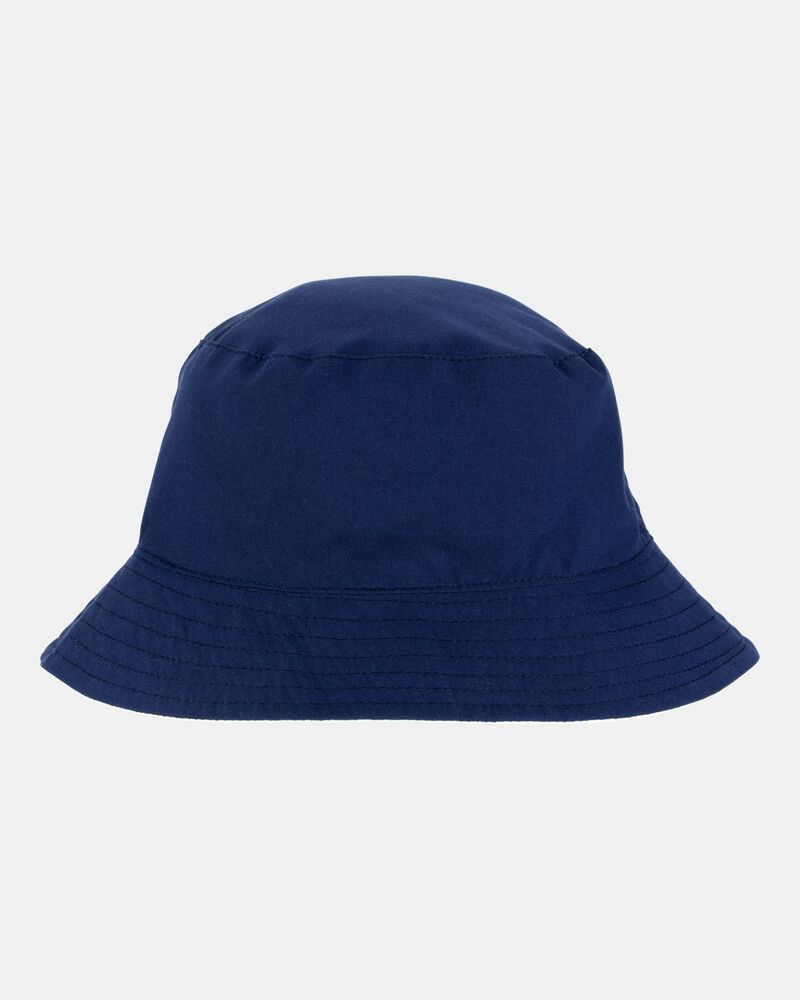 Toddler Reversible Solid Swim Bucket Hat - Blue, image 1 of 3 slides