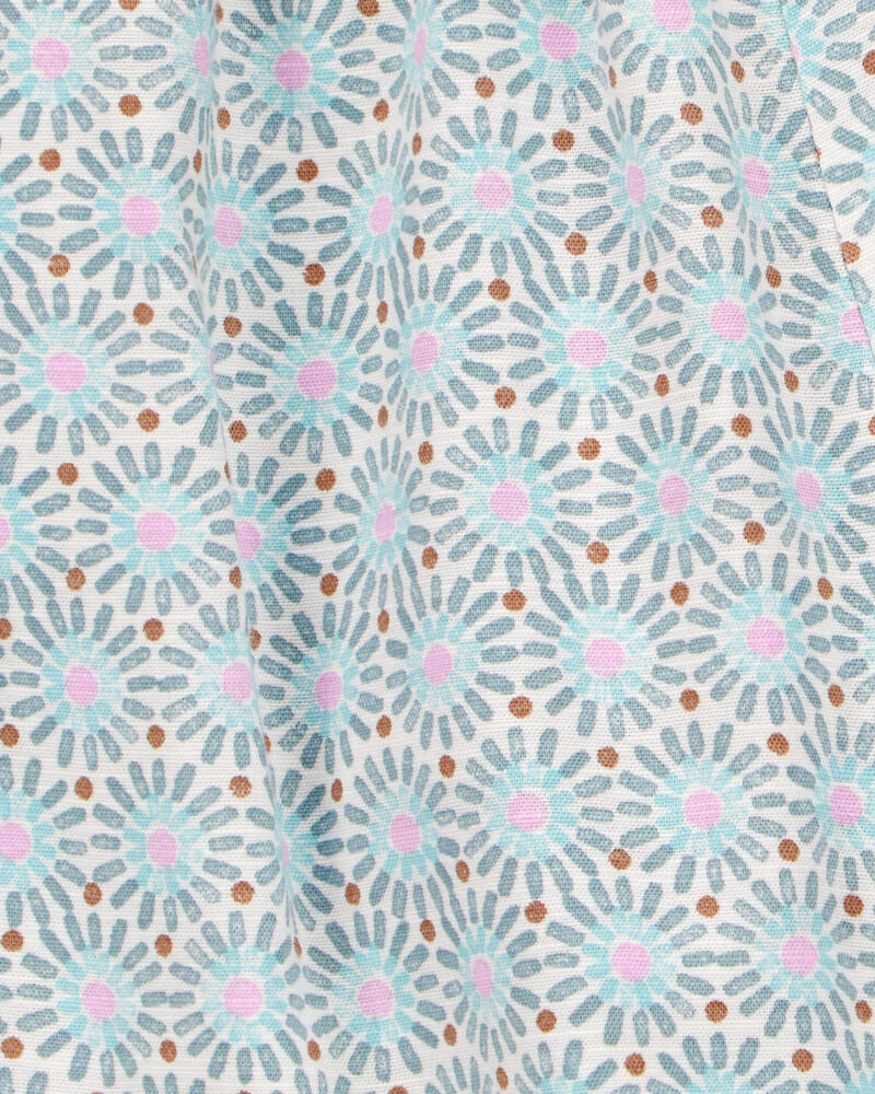 Kid Geo Print Linen Look-Alike Flowy Pull-On Shorts, image 3 of 4 slides