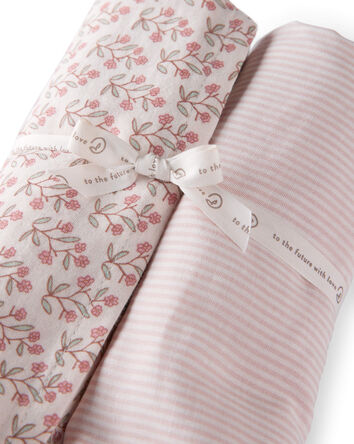 Baby 2-Pack Organic Cotton Muslin Swaddle Blankets, 