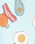 Toddler 4-Piece Breakfast Print 100% Snug Fit Cotton Pajamas, image 2 of 4 slides