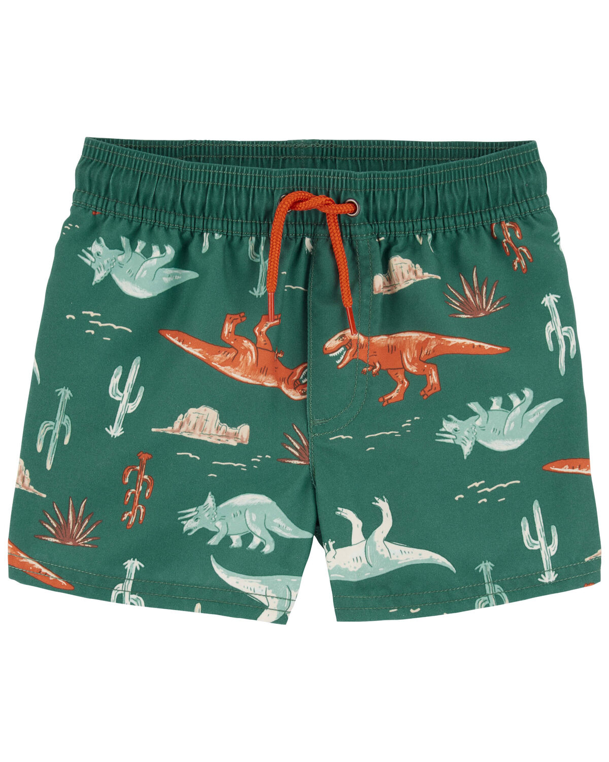 Green Toddler Dinosaur Swim Trunks