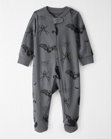 Baby Organic Cotton Sleep & Play Pajamas in Spooky Creatures Print, 