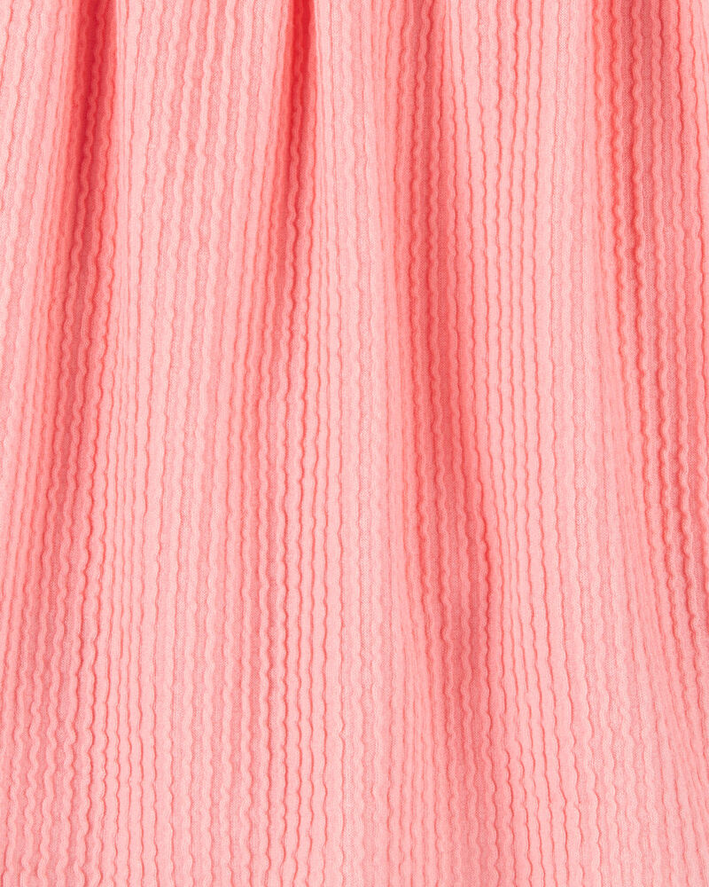 Kid Ribbed Textured Drawstring Skort - Orange, image 3 of 5 slides