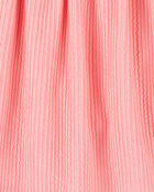 Kid Ribbed Textured Drawstring Skort - Orange, image 3 of 5 slides