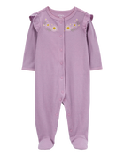 Baby Floral Snap-Up Ribbed Sleep & Play Pajamas, image 1 of 3 slides