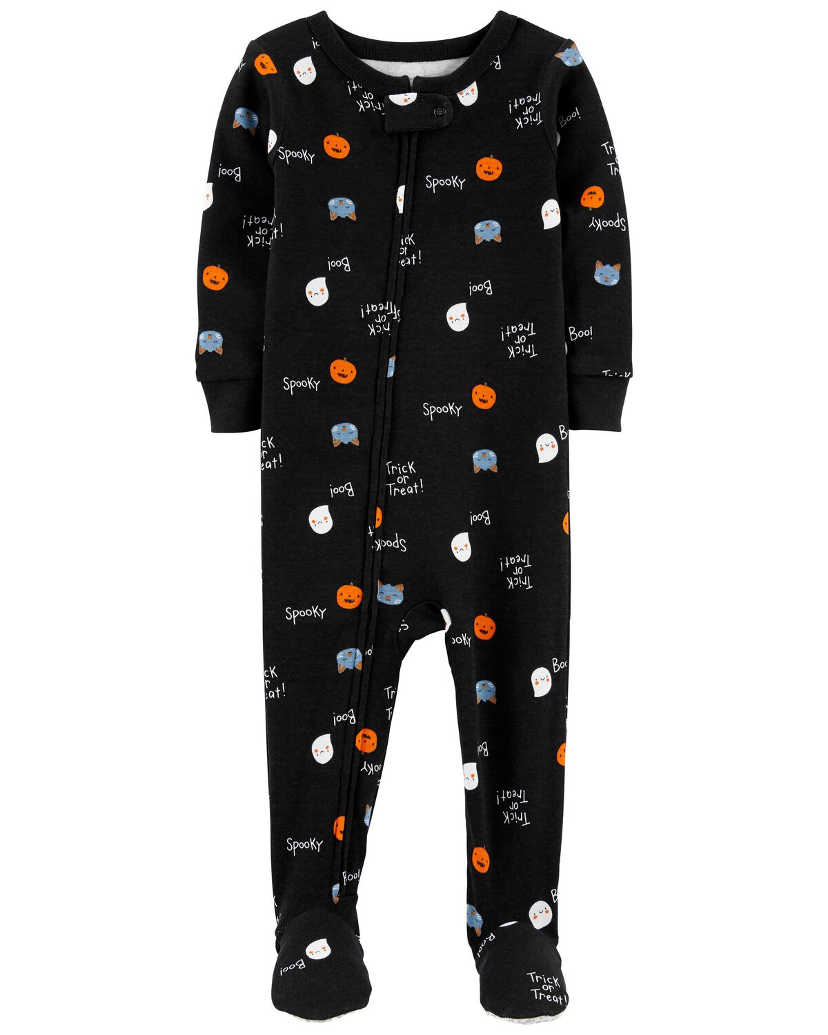 Black Baby 1Piece Halloween 100 Snug Fit Cotton Footie Pajamas