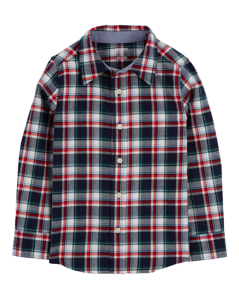 Kid Plaid Button-Front Shirt, image 2 of 4 slides