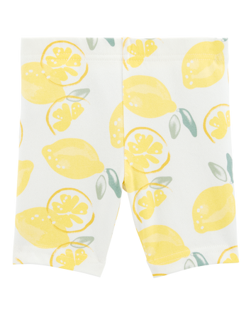 Baby Girl Lemon Print Bike Shorts - Multi, 