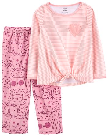 Toddler 2-Piece Loose Fit Poly & Fleece Pajamas, 