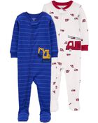 Baby 2-Pack 100% Snug Fit Cotton Footie Pajamas, image 1 of 5 slides