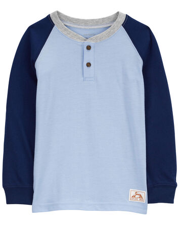 Toddler Raglan-Sleeve Henley Tee, 