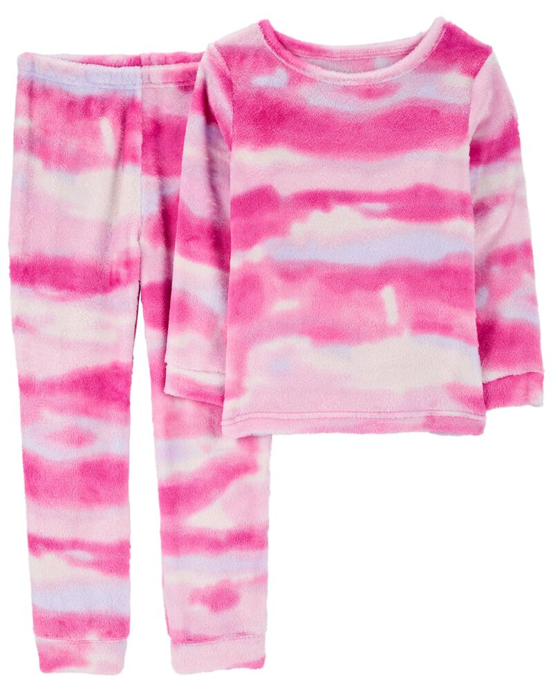 Kid 2-Piece Fuzzy Velboa Tie-Dye Pajamas, image 1 of 3 slides