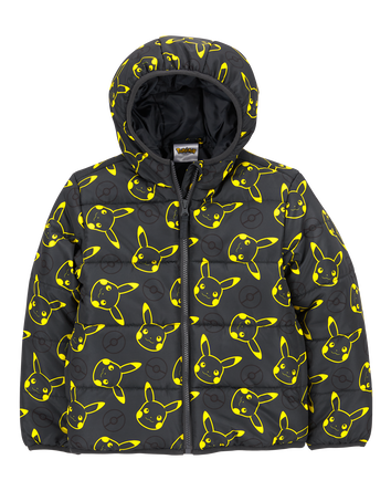 Kid Pikachu Pokémon Puffer Jacket - Black, 