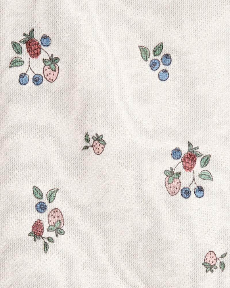 Baby Girl Organic Cotton French Terry Sweatshirt in Berry Blossom Print, image 3 of 5 slides