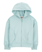 Kid Stretch Tech Zip-Up Hooded Jacket - Aqua, image 1 of 3 slides