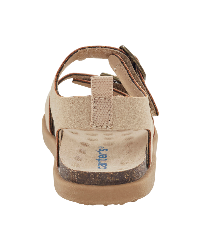 Baby Every Step® First Walker Faux Cork Sandals - Beige, image 3 of 7 slides