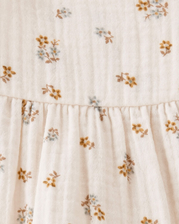 Baby Organic Cotton Floral Print Gauze Dress