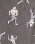 Boys Football Print 100% Cotton Long-Sleeve 4-Piece Pajamas - White/Blue, image 3 of 4 slides