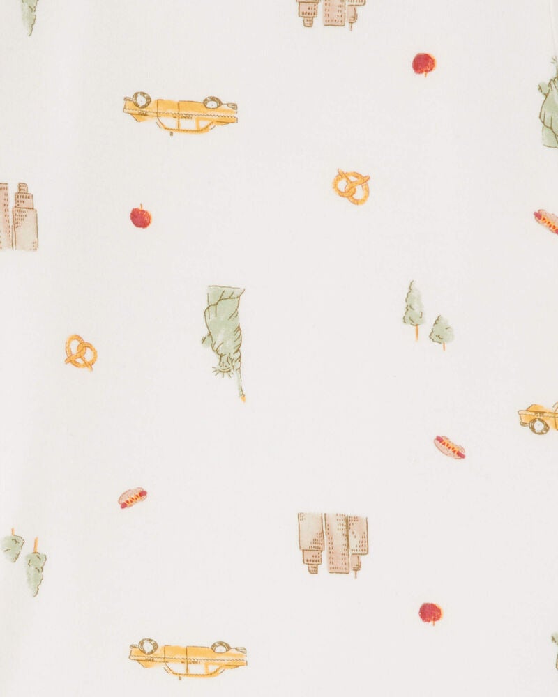 Toddler New York City Print PurelySoft 2-Piece Pajamas - Ivory, image 3 of 5 slides