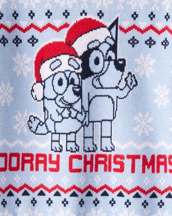Toddler Boy Christmas Hooray Long-Sleeve Bluey&trade; Sweater - Blue, 