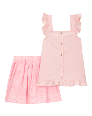 Kid 2-Piece Print Skort Set - Pink, 