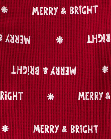 Toddler Merry & Bright Christmas Cotton Long-Sleeve 2-Piece Pajamas - Red, 