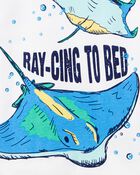 Kid 4-Piece Stingray 100% Snug Fit Cotton Pajamas, image 2 of 3 slides