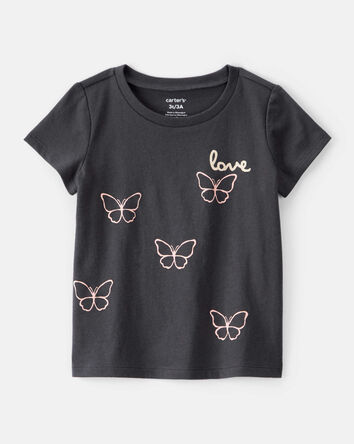 Toddler Girl Butterfly Short-Sleeve Graphic Tee - Grey, 