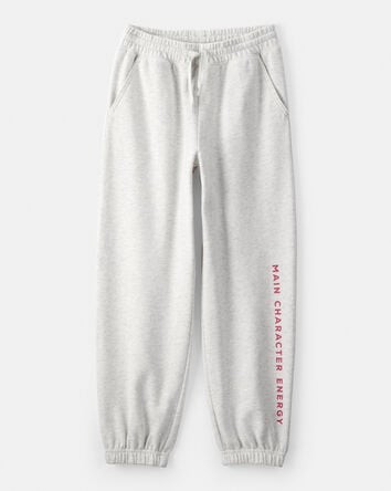 Girls Main Character Energy French Terry Joggers - Grey, 