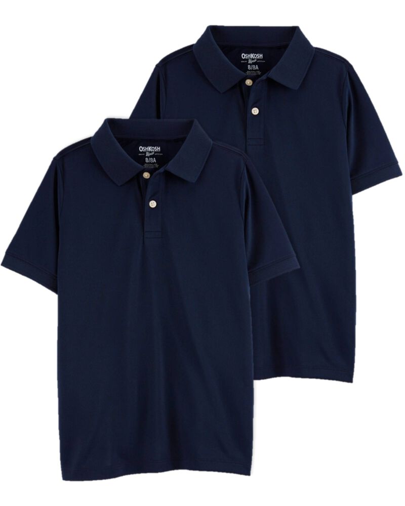 Kid 2-Pack Pique Cotton Uniform Polos, image 1 of 1 slides